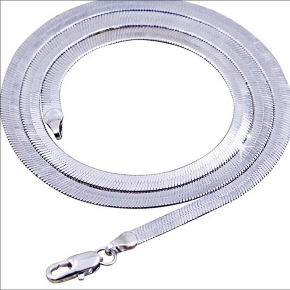 20” NEW  925 STERLING SILVER HERRINGBONE NECKLACE, NICE NECKLACE, CUTE NECKLACE - Picture 2 of 6